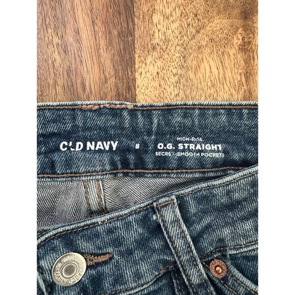 Old Navy Women's Blue High Rise O.G Secret Smooth Pockets Straight Jeans Size 8 - Picture 5 of 5